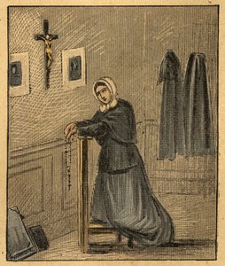 Pauline-Marie Jaricot (Pauline Marie Jaricot) (1799-1862) portréja, a Hitterjesztés Társasága és az Élő Rózsafüzér Egyesület alapítója - (Hitterjesztés) - Metszet a „” hittanításból szemmel. Csodálatos
