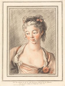 Lenéző fiatal nő mellszobra, 1773 vagy később. alkotó: Louis Marin Bonnet