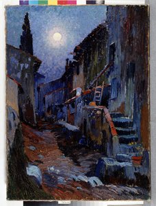 Auriol, sikátor holdfénnyel Louis Mathieu Verdilhan (1875-1928) festménye Dim. 81x59 cm Kötelező megemlítés: Gyűjtemény alapítványi üdvözlete Provence, Marseille