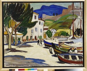 Hajók a rakparton a Cassis Louis Mathieu Verdilhan festménye (1875-1928) 1908 Kötelező említés: Collection fondation regards de Provence, Marseille