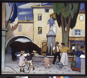 Trets szökőkútja fekete lóval Louis-Mathieu Verdilhan festménye (1875-1928) 20. század Kötelező megemlítés: Gyűjtemény alapítványi üdvözlettel Provence, Marseille