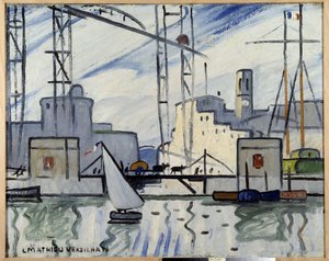 Marseille, a komphíd Louis Mathieu Verdilhan (1875-1928) festménye kb. 1918-1920 Musee Cantini, Marseille