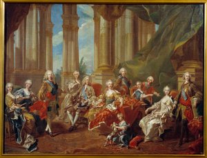V. Fülöp (1683-1746) spanyol király és családja. Louis Michel Van Loo vázlata (1707-1771)
