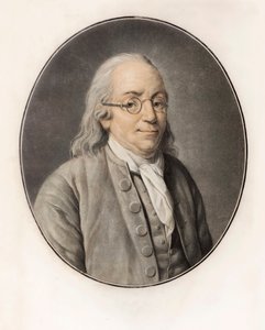 Benjamin Franklin. Portré (metszet) alkotó: Louis Michel van (after) Loo