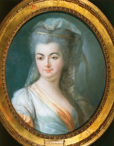 Louis Michel van Loo (1707-1771) fátyolos nő portréja, pasztell pergamen alkotó: Louis Michel van Loo
