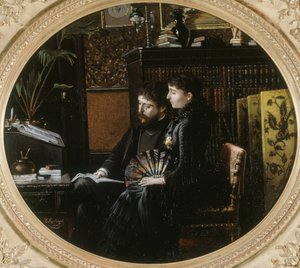 Alphonse Daudet 1840-1897 és felesége, Julie Allard portréja, 1883.