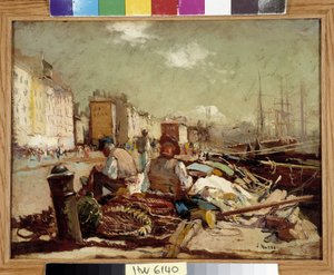 Pecheurs roncsolja a hálókat Louis Nattero festménye (1875-1915) Kötelező megemlítés: Gyűjtemény alapítványi üdvözlettel Provence, Marseille alkotó: Louis Nattero