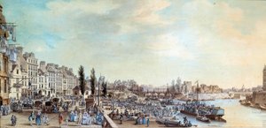 Kilátás Szent Pál kikötőjére és a vízi csónakok irodájára 1782-ben Louis de Lespinasse (1734-1808) pasztellfestménye 1782 Párizs, Musee Carnavalet