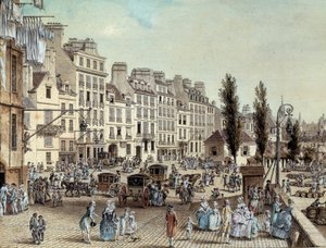 Kilátás a Saint Paul kikötőre Párizsban 1782-ben Sétányok a Szajna partján. Louis de Lespinasse (1734-1808) rajza 1782 Párizs, Musee Carnavalet