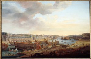 Hajógyár: „Brest kikötője” Louis Nicolas van Blarenberghe (1716-1794) festménye 1774 V. 1,25x1,93 m Brest, Musee des Beaux Arts