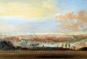 Kilátás Cap francais városára (Cap de la Republique) kilátás a dombról Santo Domingo Detailban. Louis Nicolas Van Blarenberghe (1716-1794) festménye 1779 La Rochelle, Az Újvilág Múzeuma.