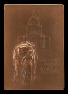 Sadi Carnot elnök testülete a Panthéonban [előlap], 1894. alkotó: Louis Oscar Roty