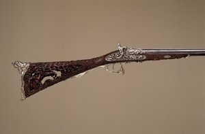 Kétcsövű ütős puska, francia, Párizs, 1854-ben alkotó: Louis Perrin