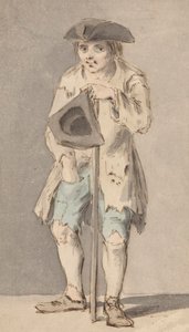 Koldus Tricorn kalapot tartó személyzettel alkotó: Louis Philippe Boitard