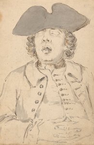 Férfi tátott szájjal és keresztbe tett kézzel alszik alkotó: Louis Philippe Boitard