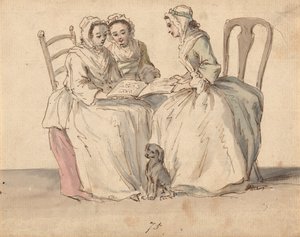 Három ülő hölgy alkotó: Louis Philippe Boitard