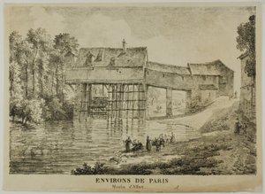 Párizs környéke: Alfort Mill alkotó: Louis Pierre Baltard