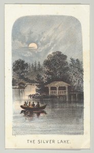 Az Ezüst-tó a sorozatból, Views in Central Park, New York, 2. rész, 1864. alkotó: Louis Prang