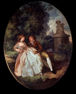 Galante jelenet (Amorral) Louis Trinquesse (1746-1800) festménye 18. századi Tours, Musee des Beaux Arts