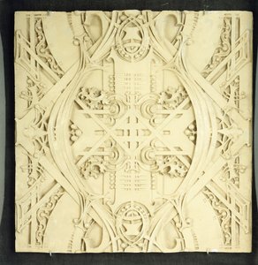 Igényes tekercsekkel és levélszerkezetekkel díszített mennyezettöredék, 1906-1908 alkotó: Louis Sullivan