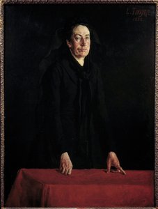 Commune de Paris: „” Louise Michel (1830-1905) portréja a pódiumon”” A harcos anarchista a bíróságon a tárgyalása alatt. Louis Tinayre (1861-1942) festménye 1882 V. 1,29x0,95 m Párizs, Musee Carnavalet Figyelem! Ennek a műnek a felhasználása tárgya lehet