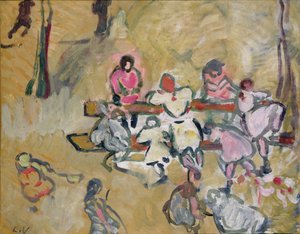 Gyerekek játszanak a Rue Caulaincourtban, 1907-1914 körül (olaj, vászon) alkotó: Louis Valtat