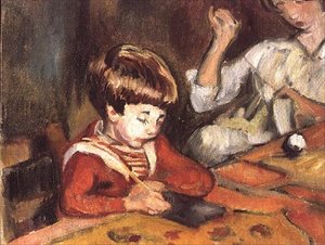 Kisfiú csinál a házi feladatát alkotó: Louis Valtat