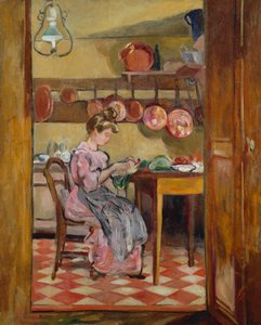 Madame Valtat a konyhában (olaj, vászon) alkotó: Louis Valtat