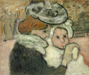 Anya és gyermeke (Mme Valtat és fia, farmer); Anya és gyermeke (Mme Valtat és fia, Jean) alkotó: Louis Valtat