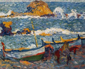 A sztrájk Llancában, Spanyolország; La Greve de Llanca, Spanyolország, 1896 körül (olaj, vászon) alkotó: Louis Valtat