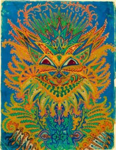 Kaleidoszkóp macskák: macskaminta kék színen