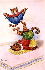 Az akrobaták, 1905 körül alkotó: Louis Wain