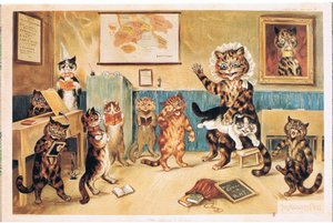 A szemtelen punci, Képeslap, 1960-as évek alkotó: Louis Wain