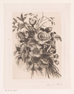 Virágcsendélet rózsákkal és kökörcsinnel alkotó: Louise Elsen (attributed to)