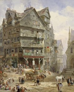 A High Street a West Bow felől, Edinburgh (akvarell)