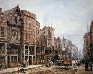Watergate Street, Chester (akvarell testfestékkel papíron)