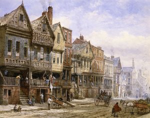 Watergate Street, Chester, Nyugatra nézve,