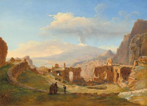 A taorminai római színház, 1828.
