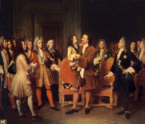 XV. Lajos (1710-74) meglátogatta I. Pétert (1672-1725) a l