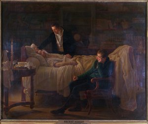 Marie Francois Xavier Bichat (1771-1802) haldoklik Esparon és Philibert Joseph Roux (1780-1854) orvosok körül