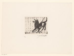 Ugató kutya Cave Canem (cím az objektumon) alkotó: Lovis Corinth (signed by artist)