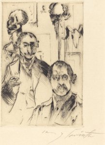 Kettős portré csontvázzal, 1916. alkotó: Lovis Corinth