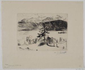 Lärche a Walchensee-tó partján alkotó: Lovis Corinth