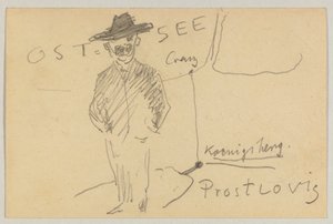 Lovis Corinth Carl Strathmannnak: képeslap, 1903. április 10-i postabélyegző alkotó: Lovis Corinth