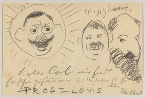 Lovis Corinth Carl Strathmannnak: képeslap, 1902. december 12-i postabélyegző alkotó: Lovis Corinth