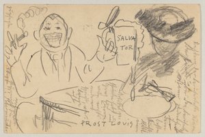 Lovis Corinth Carl Strathmannnak: képeslap, 1903. március 13-i postabélyegző alkotó: Lovis Corinth