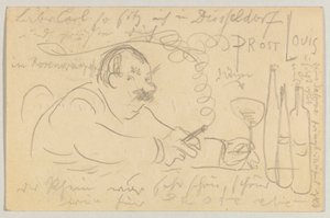 Lovis Corinth Carl Strathmannnak: képeslap, 1907. szeptember 13-i postabélyegző alkotó: Lovis Corinth