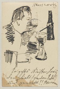Lovis Corinth Carl Strathmannnak: képeslap, 1903. április 20-i postabélyegző alkotó: Lovis Corinth
