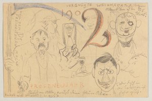 Lovis Corinth Carl Strathmannnak: képeslap, 1901. december 24-i postabélyegző alkotó: Lovis Corinth