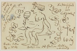 Lovis Corinth Carl Strathmannnak: képeslap, 1906. március 8-i postabélyegző alkotó: Lovis Corinth